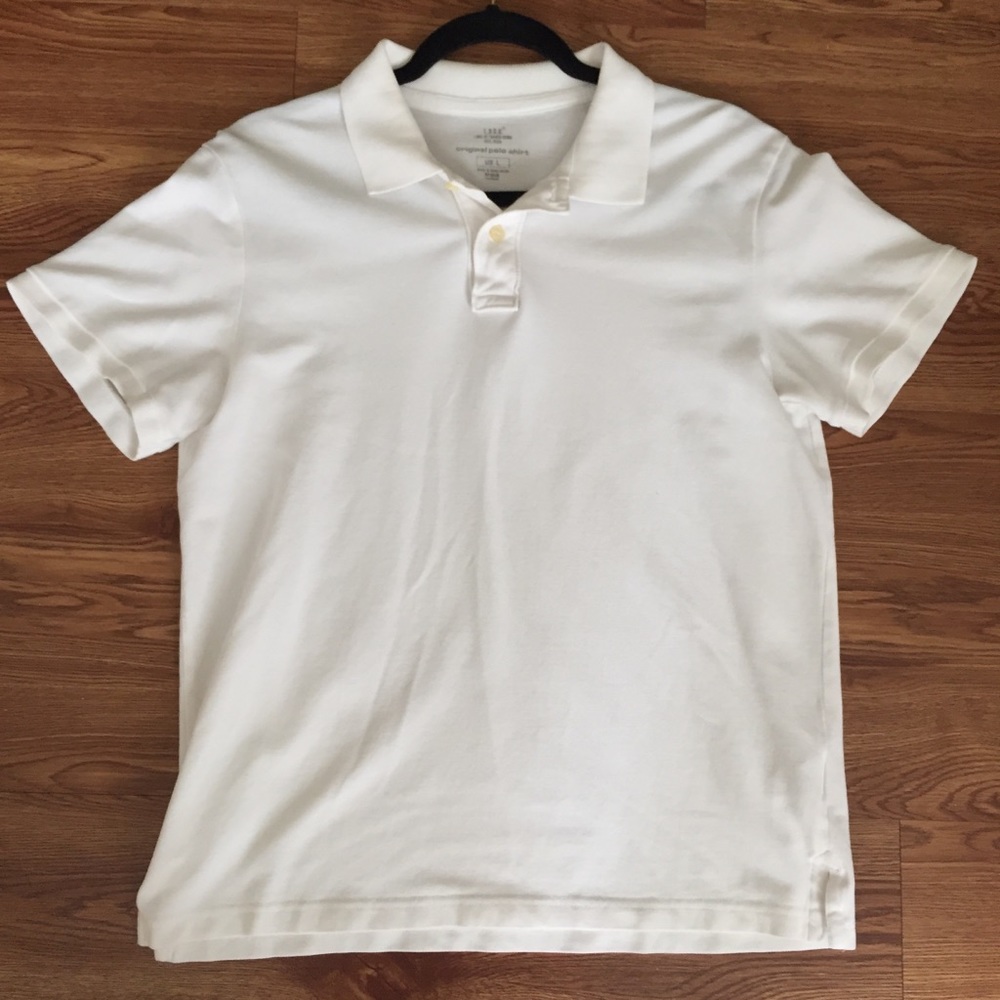 H&M long white collared polo shirt plain large men